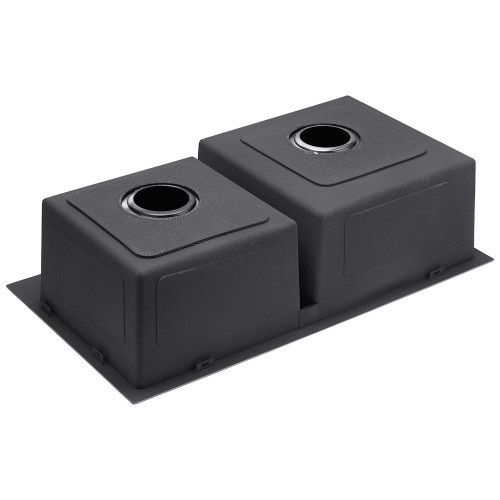 Комплект кухонна мийка Kroner Schwarze-7843ZHM PVD + змішувач Edelstahl Klassisch-PVD03817BLK + дозатор Spender-026