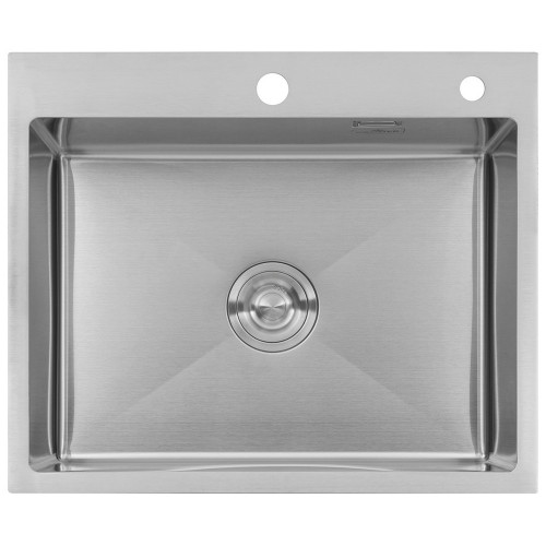 Комплект кухонная мойка Kroner Gebürstet-6050HM + смеситель Klassisch-ESG03817BLK + дозатор Spender-016