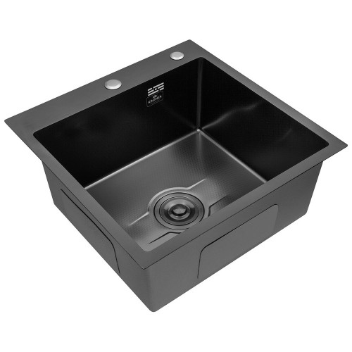 Комплект кухонна мийка Kroner Derby-5050HM PVD + змішувач Edelstahl Klassisch-SCH035PVD + дозатор Spender-026