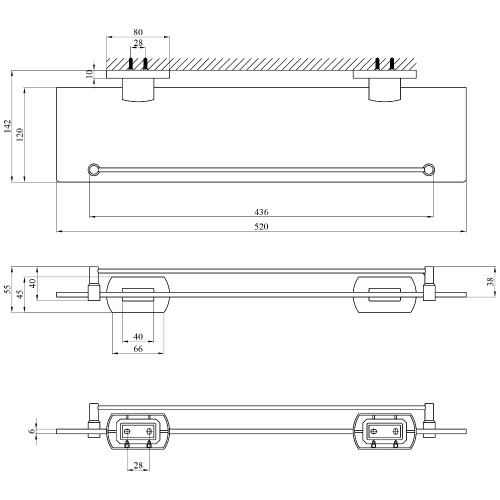 Полиця для ванної кімнати Kroner KRP Graz - C95611