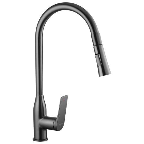Комплект кухонна мийка Kroner Schwarze-6350HM PVD + змішувач Graz-GRP030 + дозатор Spender-026