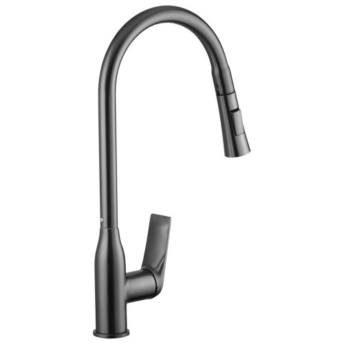 Комплект кухонна мийка Kroner Schwarze-6350HM PVD + змішувач Graz-GRP030 + дозатор Spender-026