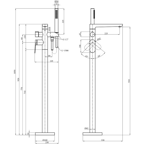 Смеситель для ванны Kroner Element 211339-3801