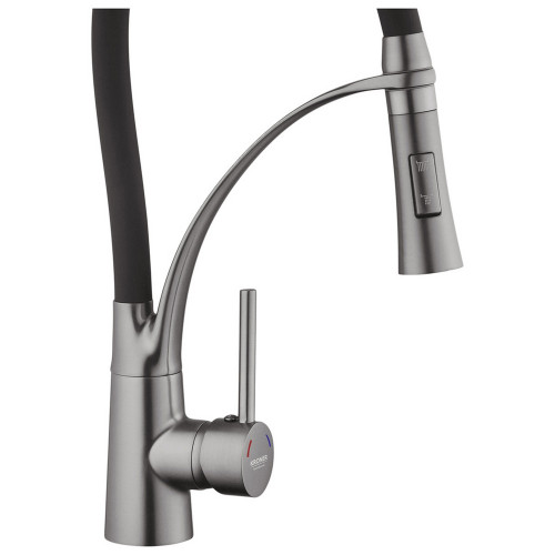 Комплект кухонна мийка Kroner Schwarze-6350HM PVD + змішувач Ersel-GRP03393BLK + дозатор Spender-SCH049