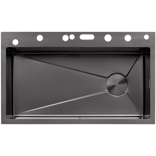 Кухонна мийка Kroner KRP Schwarze - SET7545F3HM PVD (3.0/0.8 мм)