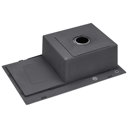 Комплект кухонная мойка Kroner Schwarze-7849RHM PVD + смеситель Edelstahl Klassisch-SCH03918 + дозатор Spender-026