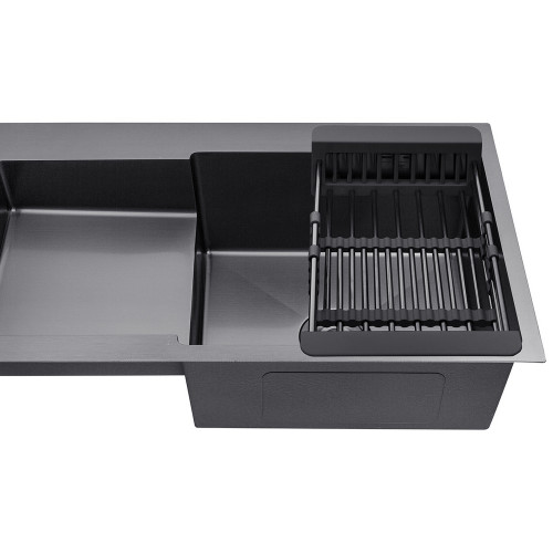 Комплект кухонная мойка Kroner Schwarze-7848RHM PVD + смеситель Edelstahl Klassisch-SCH035PVD + дозатор Spender-SCH049