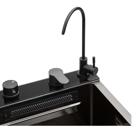 Кухонна мийка Kroner KRP Schwarze - SET7545F4HM PVD (3.0/0.8 мм)