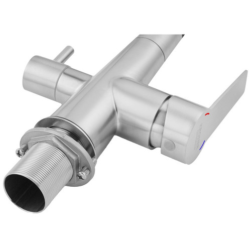 Комплект кухонная мойка Kroner Gebürstet-6050HM + смеситель Klassisch-ESG03817BLK + дозатор Spender-016