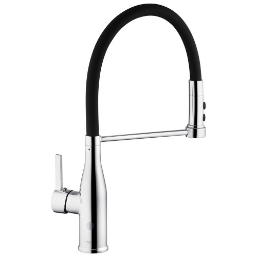 Комплект кухонная мойка Kroner Gebürstet-6050HM + смеситель Ersel-C03111BLK + дозатор Spender-016