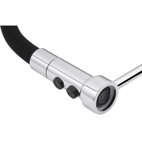 Комплект кухонная мойка Kroner Gebürstet-6050HM + смеситель Ersel-C03111BLK + дозатор Spender-016