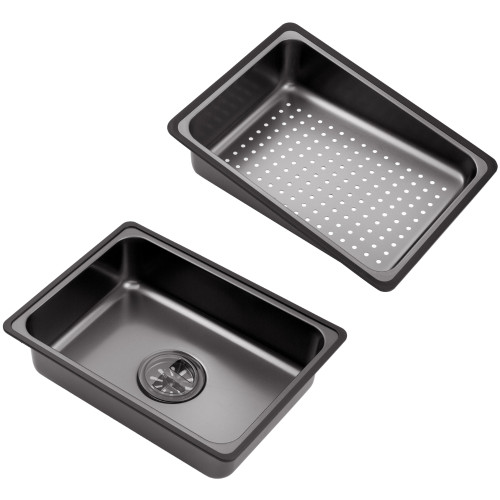Кухонна мийка Kroner KRP Schwarze - SET7545F3HM PVD (3.0/0.8 мм)