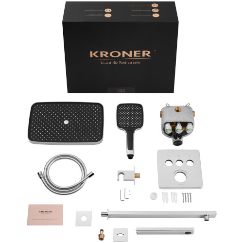 Душова система прихованого монтажу термостатична на три споживача Kroner Element Thermo 211462-0101