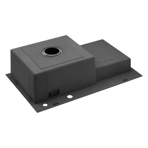 Комплект мойка для кухни интегрированная Kroner KRP PVD Schwarze - 7848LHM с корзиной для сушки и дозатором