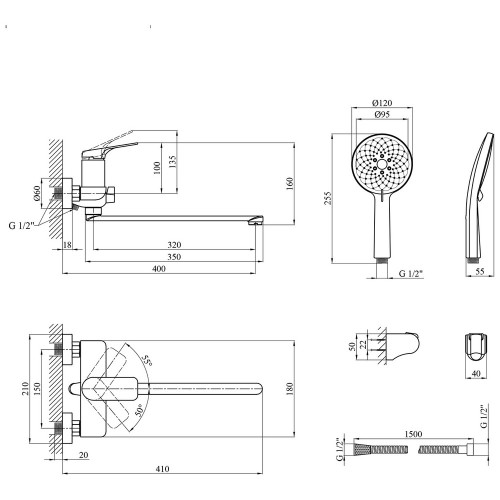 Набір 3в1 Kroner KRP Graz - GRP070 + Kroner KRP Graz - GRP010 + Kroner KRP Graz - GRP082