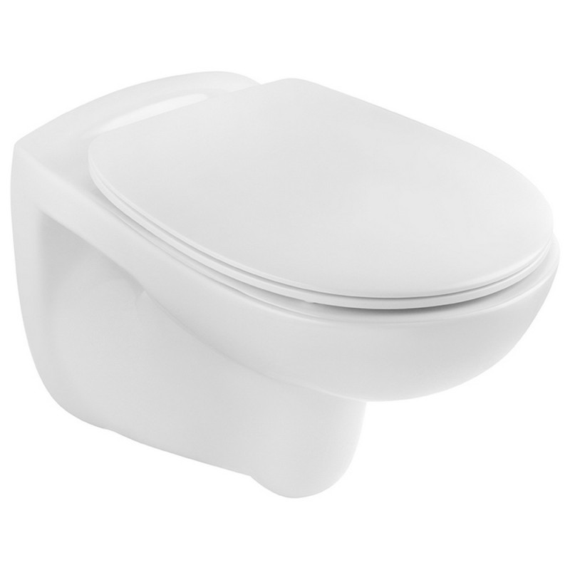 Унитаз подвесной Kroner KRP - A534UF Rimless 410х355х555 мм, сиденье Slim Duroplast / Soft - close / Quick relase