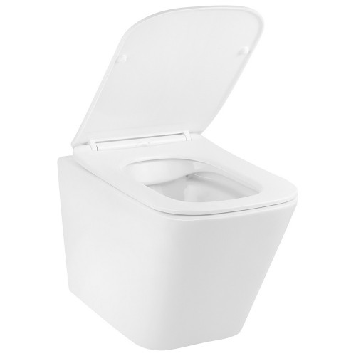 Унитаз подвесной Kroner KRP - B734UF Rimless 370х340х485 мм, сиденье Slim Duroplas t/ Soft - close / Quick relase