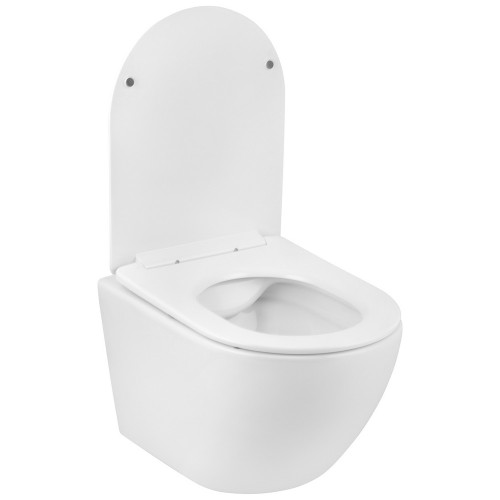 Унітаз підвісний Kroner Harz WHI523632 RIMLESS безобідковий з сидінням (KH523632WHIR)