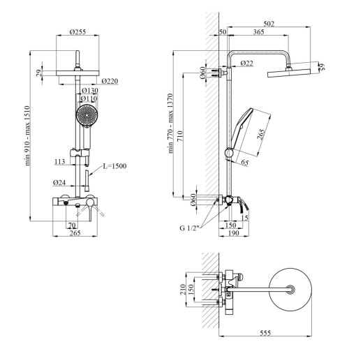 Душова система Kroner KRP Axis Line - GRP063