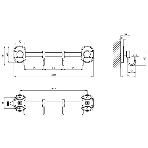 Крючок для ванной комнаты Kroner KRM Elbe - ACC2914 - 4