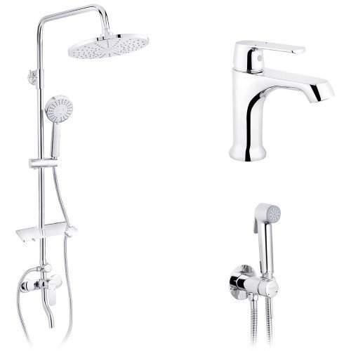 Набор 3 в 1 душевая система Kroner Armada-C064K + смеситель Armada-C010 + смеситель Bidet-C082