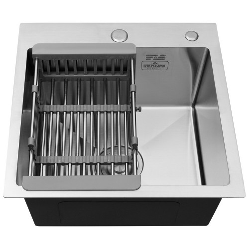 Комплект кухонная мойка Kroner Gebürstet-5050HM + смеситель Küche-C031GRA + дозатор Spender-016