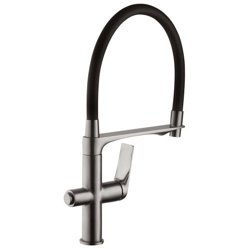 Комплект кухонна мийка Kroner Schwarze-6350HM PVD + змішувач Graz-GRP03815 + дозатор Spender-SCH049