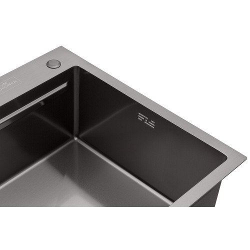 Комплект кухонна мийка Kroner Schwarze-6350HM PVD + змішувач Ersel-GRP03393BLK + дозатор Spender-SCH049