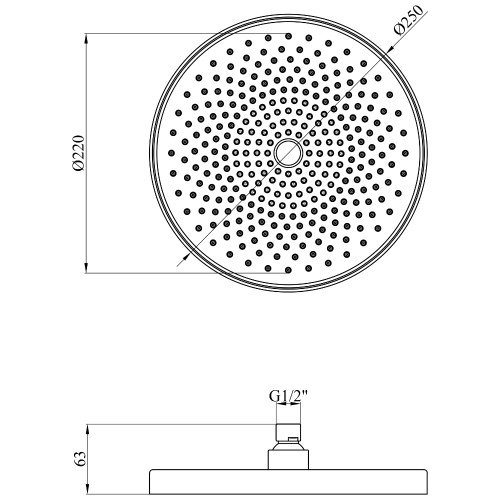 Лейка для верхнего душа Kroner Element 2801562915Z-3801