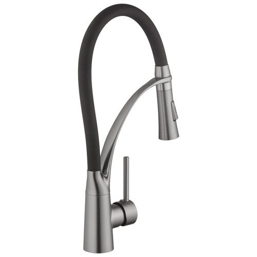 Комплект кухонная мойка Kroner Schwarze-6350HM PVD + смеситель Ersel-GRP03393BLK + дозатор Spender-SCH049