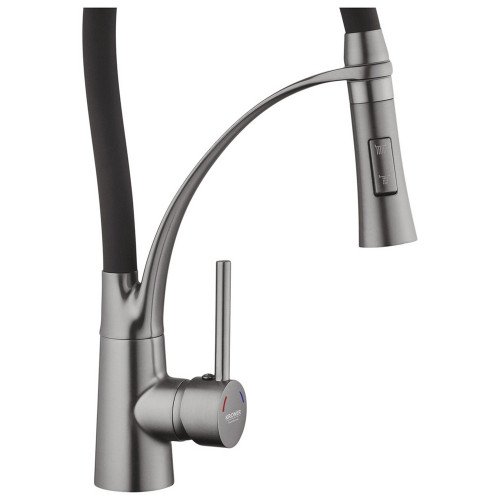 Комплект кухонная мойка Kroner Schwarze-6350HM PVD + смеситель Ersel-GRP03393BLK + дозатор Spender-SCH049