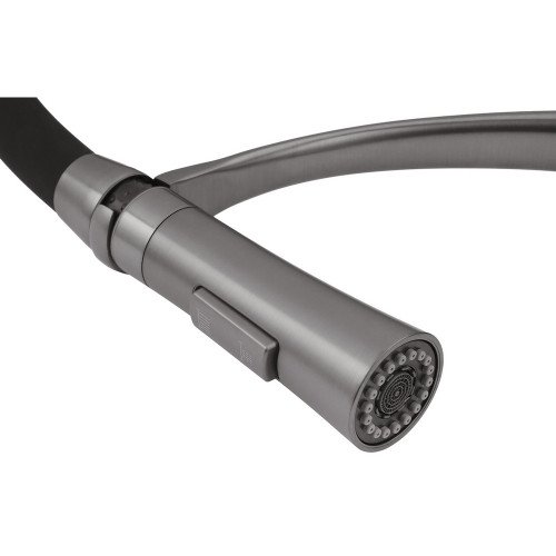 Комплект кухонна мийка Kroner Schwarze-6350HM PVD + змішувач Ersel-GRP03393BLK + дозатор Spender-SCH049