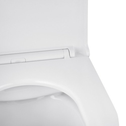 Унітаз підвісний Kroner Harz WHI493736 RIMLESS безобідковий з сидінням Slim Duroplast / Soft - close / Quick relase
