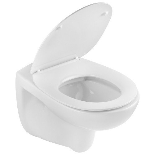Унитаз подвесной Kroner KRP - A534UF Rimless 410х355х555 мм, сиденье Slim Duroplast / Soft - close / Quick relase