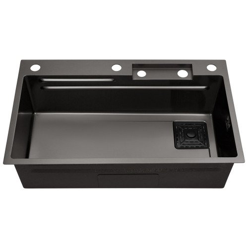 Кухонная мойка Kroner KRP Schwarze - SET7545HM PVD