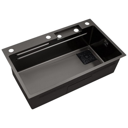 Кухонная мойка Kroner KRP Schwarze - SET7545HM PVD