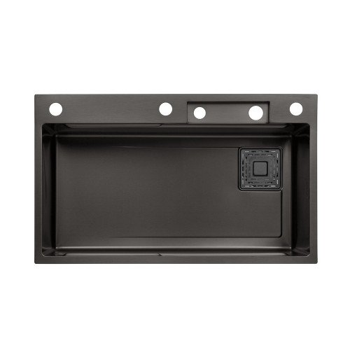 Кухонна мийка Kroner KRP Schwarze - SET7545HM PVD