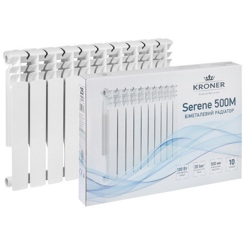 Секціі біметалевого радіатора Kroner Serene 500М 500х80х96 мм