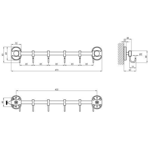 Крючок для ванной комнаты Kroner KRM Elbe - ACC2914 - 6