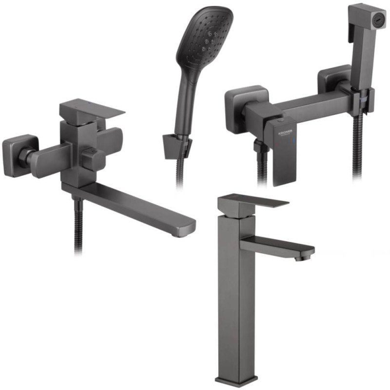 Набір 3в1 Kroner KRP Edelstahl Kubus - PVD070 + Kroner KRP Edelstahl Kubus - PVD052 + Kroner KRP Edelstahl Kubus - PVD010-3