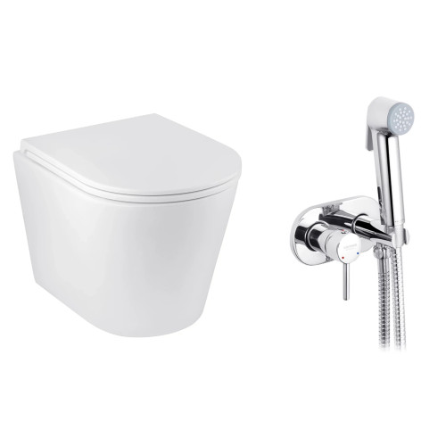 Набор 2в1 унитаз Kroner Armada WHI513636 + гигиенический душ Kroner KRP Bidet - C086