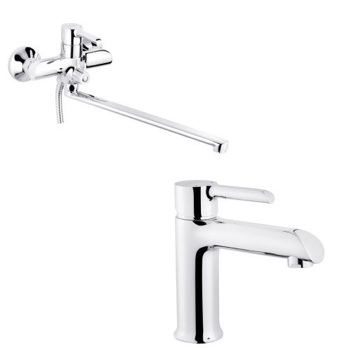 Набор 2в1 смеситель для ванны Kroner KRP Essen - C070 + для раковины Kroner KRP Essen - C010