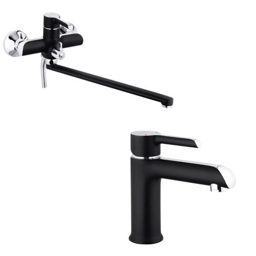 Набор 2в1 смеситель для ванны Kroner KRP Essen - SCH070 + для раковины Kroner KRP Essen - SCH010