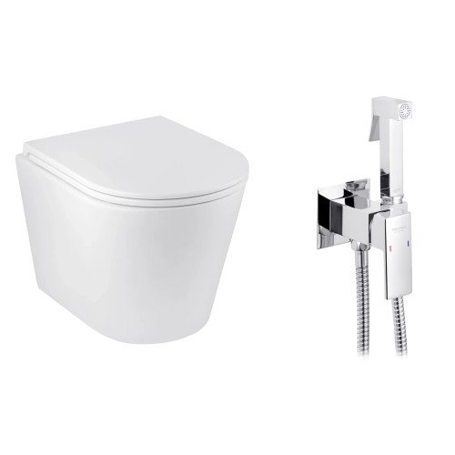 Набір 2в1 унітаз Kroner Armada WHI513636 + гігієнічний душ Kroner KRP Bidet - C083