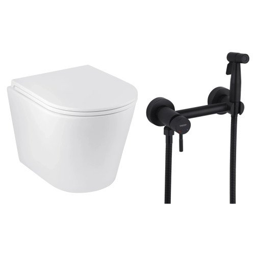 Набор 2в1 унитаз Kroner Armada WHI513636 + гигиенический душ Kroner KRP Edelstahl Klassisch - SCH052