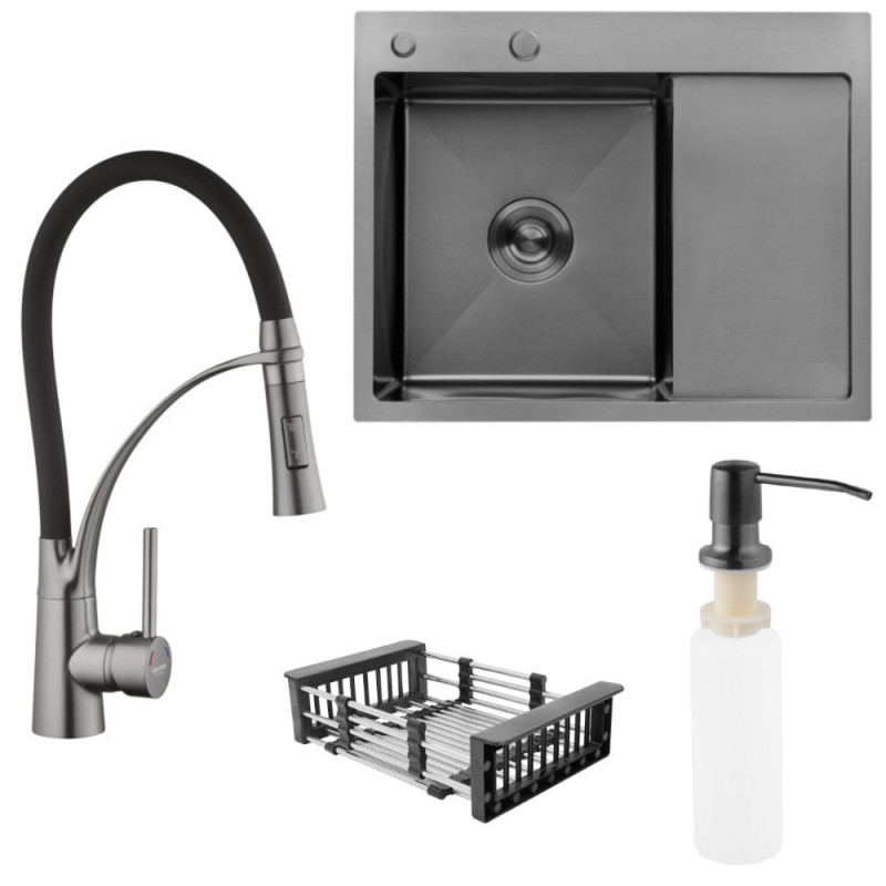Набор 3в1 Kroner KRP Ersel - GRP03393BLK + Kroner KRP Schwarze - 6350LHM PVD + Kroner KRP Spender - 026